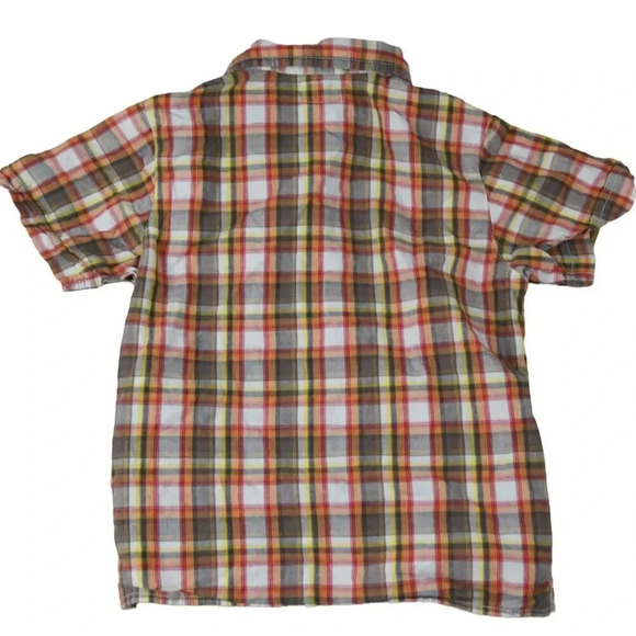 Oshkosh Plaid Flannel Shirt Boys Size S 6, Short Sleeve Button Up, Red, Blue - Picture 6 of 7